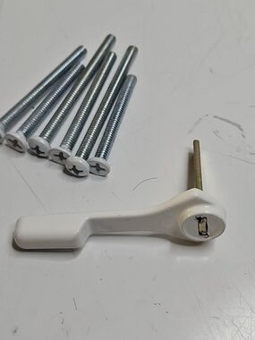 White Window or Door Handle with Screws